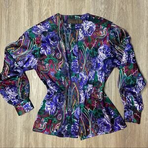 Vintage Classiques Floral Silk Blouse (S)